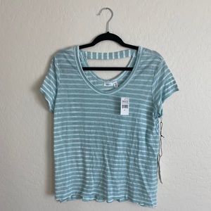 robins egg blue striped top